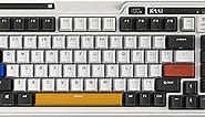 K75 PRO RGB 75% Wireless Gasket Mechanical Keyboard, Triple Mode BT 5.0/2.4G/USB-C 82 Keys Hot Swappable Gaming Keyboard w/Knob & Power Display, Custom Linear Switches, Black White
