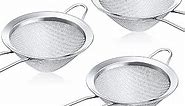 3 Pieces Tea Strainers Cocktail Strainer Stainless Steel Fine Mesh Strainer Colander Conical Food Loose Tea Strainer Practical Bar Strainer Tool (Silver,3.3 Inches)