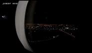 Dubaï, vue hublot, atterrissage de nuit.