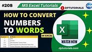 How To Convert Numbers Into Words In Excel