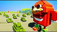 UGANDAN KNUCKLES NUKED BY RUSSIAN TANK LEGO SWARM - Brick Rigs Workshop Creations Gameplay