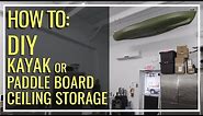 How To: Home Made Kayak Storage Hoist - Hanging a Kayak in a Garage - Cheap and Easy! - DIY