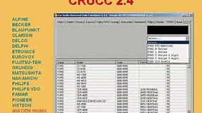 CRUCC 2.4 -- Car Radio Universal Code Calculator © 2.4