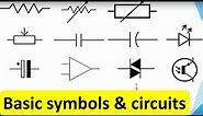 Basic electronics circuits and symbols explained | basic Electrical component symbols and circuits