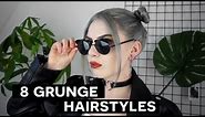 8 CUTE GRUNGE HAIRSTYLES | quick & easy