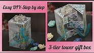 #8.Diy 3-tier tower box || 3-stepper tower box tutorial || how to make tower gift box ||Diy-gift box