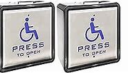 Olideauto Wireless Wired Handicapped Push Button 2PCS,Work with Door Opener Automatic 4.5'' Square Stainless Steel Push Panel Olide-510,WIFI Function,Workable with Alexa,Google Assistant and Phone APP