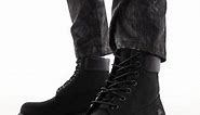 Timberland premium 6 inch boots in black nubuck | ASOS