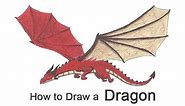 How to Draw a Dragon Flying (Color)