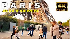 🇫🇷Paris Eiffel Tower in Autumn 4K Walk - October 2022