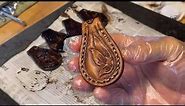 Leathercraft - Finishing some leather keychains.