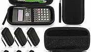 Hoteam 10 Pcs Scientific Calculator Case Graphing Calculator Case for Hard Travel Protective Case 7.3'' x 3.5'' Calculator Storage Holder Organizer with Mesh Pocket for Students, Worker (Black)