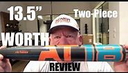 Senior Softball Bat Reviews (Worth AT18 13.5" Two-Piece 2022 27oz)