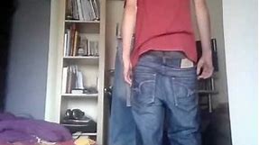 Denim pants sagging with style