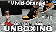 UNBOXING 2023 AIR JORDAN 1 MID “Vivid Orange” | On feet Looks