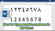 How to Type Arabic numbers in MS Word 2019