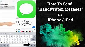 Write Handwritten Message in iPhone/ iPad | iMessages Handwriting, Scribble Feature iOS
