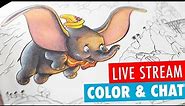 LIVE: Coloring Dumbo from Disney's Thomas Kinkade Coloring Book