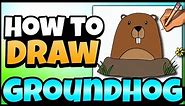 How to Draw a Groundhog | Groundhog's Day | Art for Kids