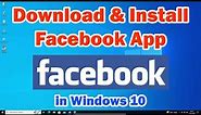 How to Download & Install Facebook App in Windows 10 Pc or Laptop