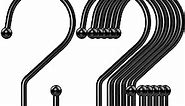 MEILIDY S Hooks, Reversible Black Metal S Shaped Hooks 3 Inch Small Closet S Hooks Heavy Duty S Hanging Hooks for Pots Pans Mugs Curtains Pants Purses Crafts Plants - 12 Pcs
