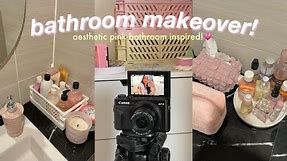 BATHROOM MAKEOVER!༝✧ *aesthetic pink bath inspired* shopee decorating products, cleaning + more! 🎀🪞