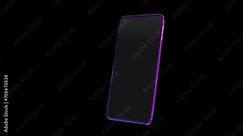 Animation of smartphone with blank screen over black background
