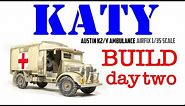 AUSTIN K2/Y KATY AMBULANCE build day two Airfix 2022 brand new tooling 1/35 scale 1080p