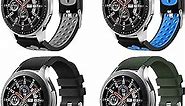 Compatible for Samsung Galaxy Watch 3 45mm Band - Gear S3 Frontier & Classic Bands/ Galaxy Watch 46mm bands, 22mm Soft Silicone Replacement Black Bands Sports Straps Breathable Men Women