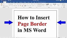 How to Insert Page Border in Word Document