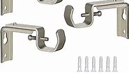 Curtain Rod Bracket Heavy Duty Multifunction Adjustable Curtain Rod Holders Silver for Hanging 1/2 or 1 Inch Rods, Set of 3 (Silver)