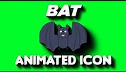 🦇 Animated Bat Icon on Green Screen - Free to Use!