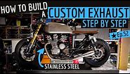 How to Build a Cafe Racer Custom Exhaust - Honda CB750 [Stainless] TIME LAPSE