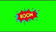 Animated Boom Comic Speech Bubble on Green Screen | 4K | FREE TO USE