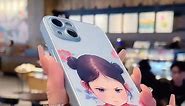 Cute Little Girl with Light Blue iPhone Case