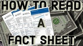 How to read a Fact Sheet