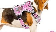 Locust Tree Camo Pink Tactical Dog Harness Small Sized Dog, Small Dog Harness with Handle, Small Dog Tactical Harness, Pink Camo Design, Comfy Hot Pink Camo Dog Harness Vest with Attitude (Small)