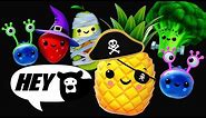 Hey Bear Sensory - Halloween Dance Party! Fruit and Veggie Dress up fun!