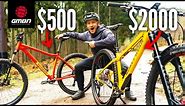 $500 vs $2000 Hardtail Mountain Bike