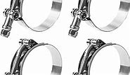 T Bolt Hose Clamp 2 Inch, MinerGuy Stainless Steel, Working Range 57mm - 65mm for 2" Hose ID, Turbo Intake Intercooler Hose Clamp, 4 Pack