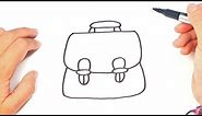 How to draw a School Bag | School Bag Easy Draw Tutorial