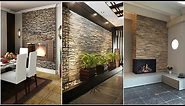 150 Stone wall decorating ideas for living room wall design 2023