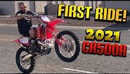 2021 HONDA CR500R - CRF450R 2 STROKE Dirt Bike conversion build Part 5 - FIRST RIDE