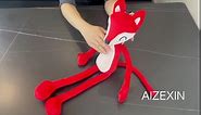 Cute Long Leg Fox Stuffed Animal Plush Soft Pillow for Girls Kawaii Toy Doll (Red, 21IN)