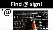 how to find At Sign (@) sign on the keyboard