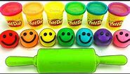 Lets Play and Learn Colors with Play Doh Smiley Emoji and Cookie Cutters
