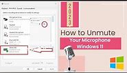 Fix Microphone Problems| How to Unmute your Microphone on Windows 11| Microphone not working? #2023