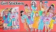 How to Make Girl Stickers for Journal / Homemade Girl Stickers