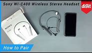 Sony WI C400 Wireless Stereo Headset How to Pair