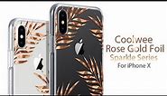COOLWEE Rose Gold Foil for Apple iPhone X Case (Spackle Series)